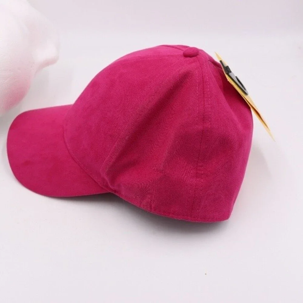 H&M Bright Pink Barbiecore Fitted Hat Cap Kearney NWT